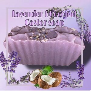 castor soap W/ goat milk, shea butter, almond oil & more beneficial ingredients